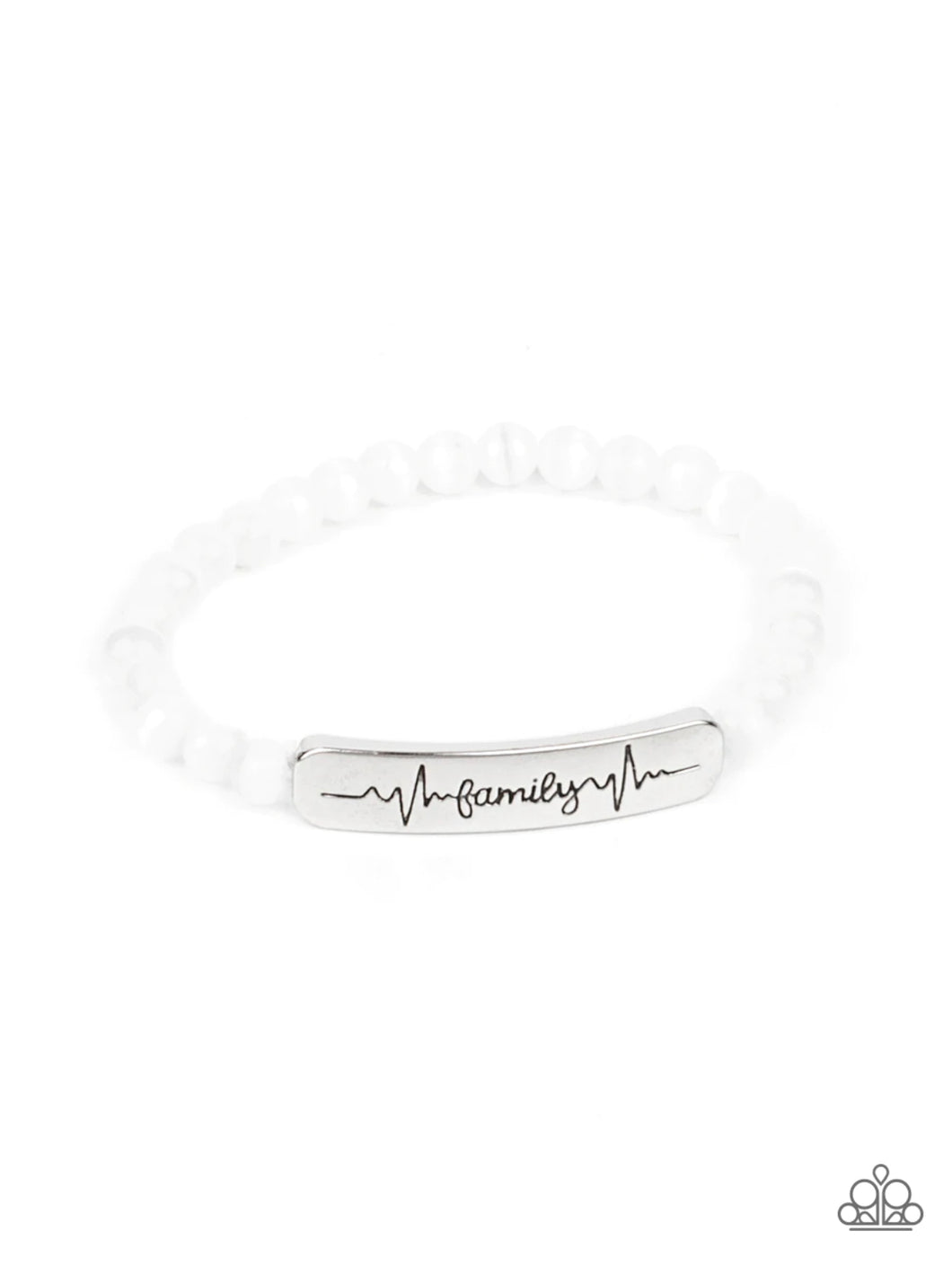 Family Is Forever - White Bracelet