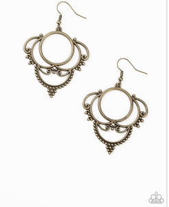 Metallic Macrame Earring - Brass D-016