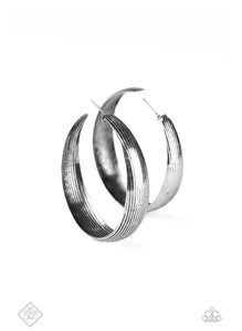 Desert Wanderings Hoop Earring Ribbed - Silver